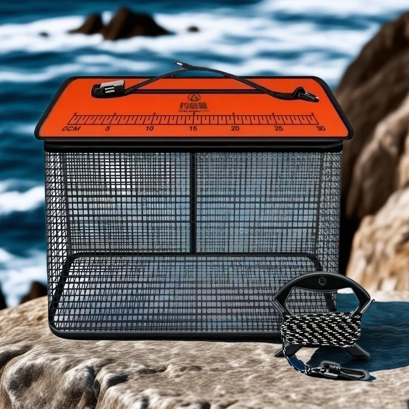 Santa King Floating Fish Basket Foldable Fishing Holder Minnow Bucket Portable Collapsible Fishing Net Storage Cage - Image 4