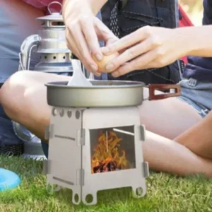Camping Stainless Foldable Steel Fire Stove Portable Lightweight Outdoor Stove Cooking Travel Stoves Multifunctional Equipment