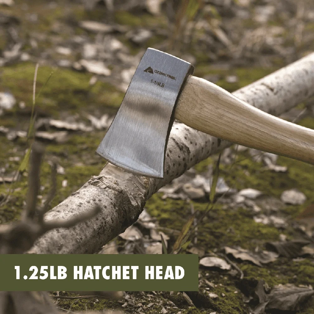 1.25 lb Hatchet Axe with 12 Inch Hickory Handle Camping Outdoor Survival Gardening and Kindling Tool - Image 5
