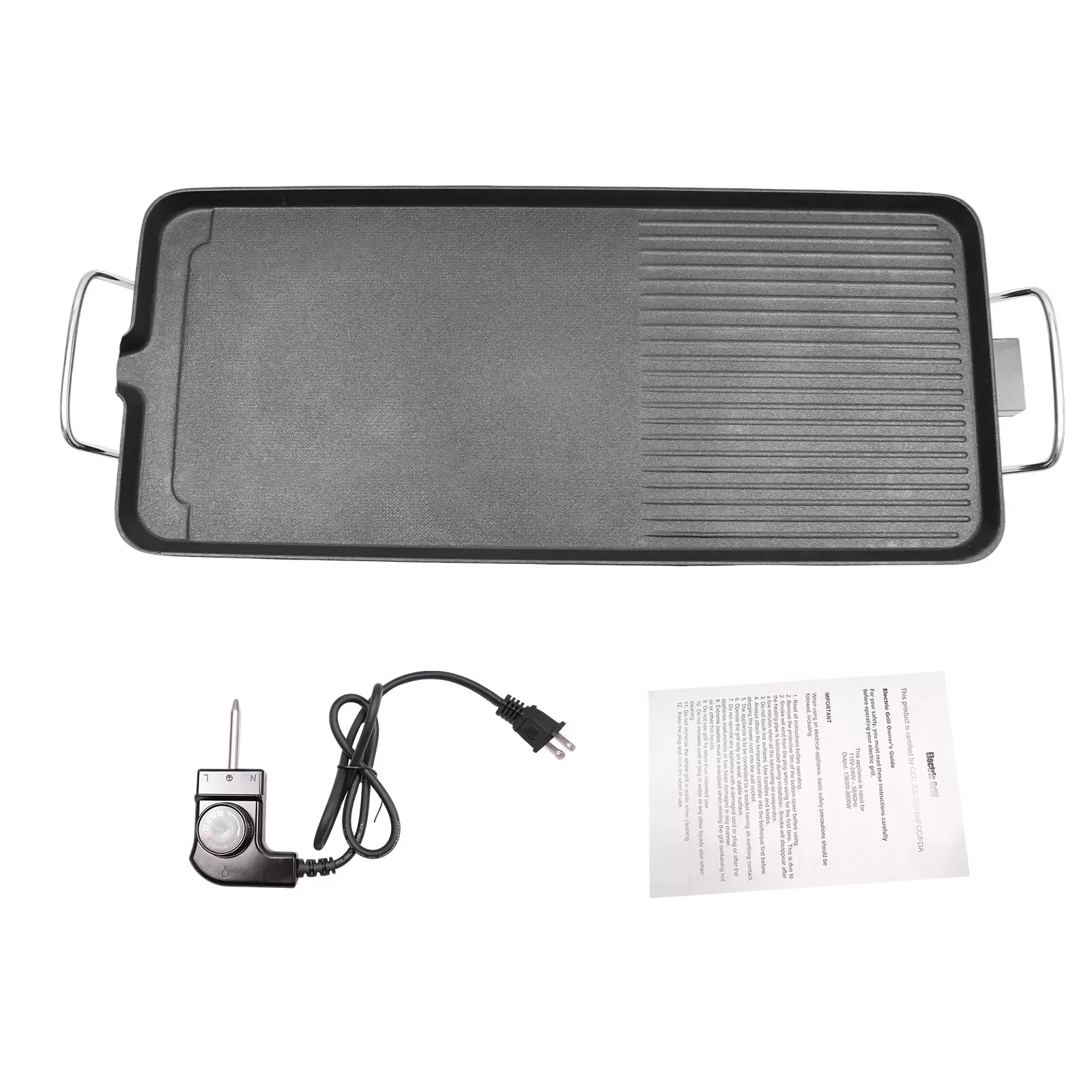 Smokeless Outdoor Electric BBQ Grill Portable Tabletop Barbecue Grill 1500W Aluminum Alloy - Image 3