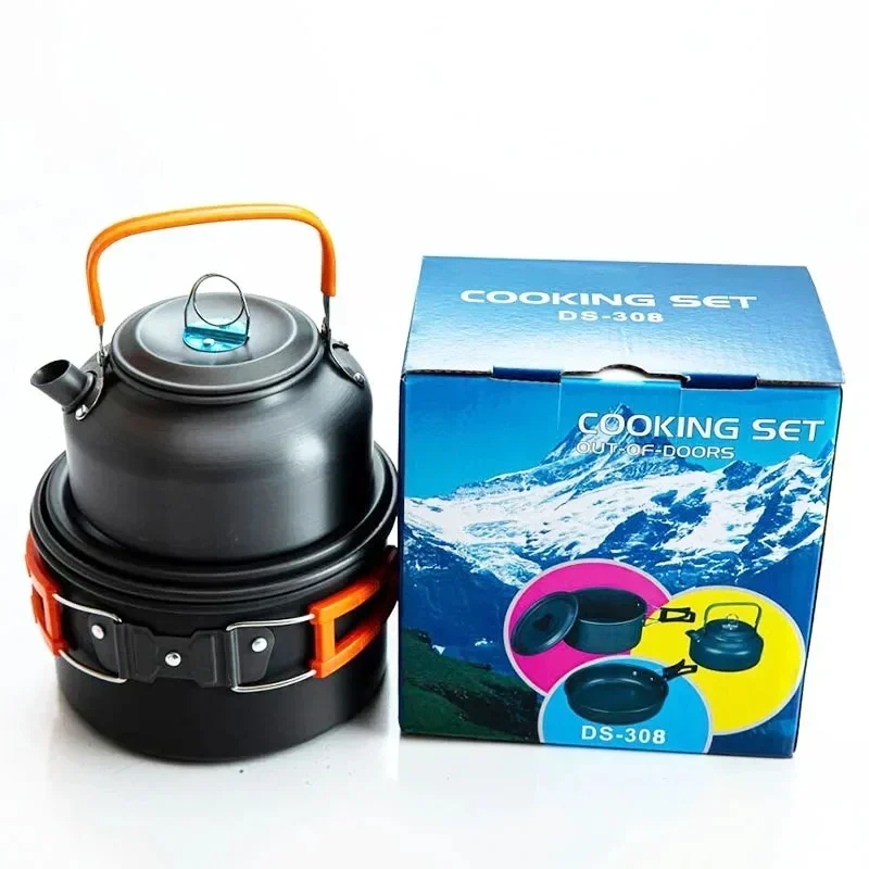 Camping Cookware Set Aluminum Nonstick Portable Outdoor Tableware Kettle Pot Cookset Cooking Pan Bowl for Hiking BBQ Picnic - Image 7