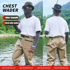 Fishing Waders Breathable Fishing Fisherman Boots Suit with Boots Waders for Men Pants Shoes Wading 1 SET Waterproofing Conjoin