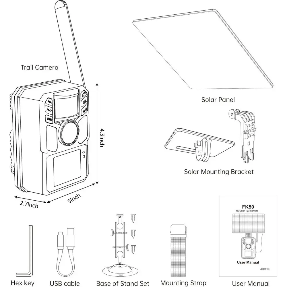 4G Solar Trail Camera with 48MP Photos, 4K Video, Night Vision, 7500mAh Battery for Wildlife Hunting and Scouting - Image 6