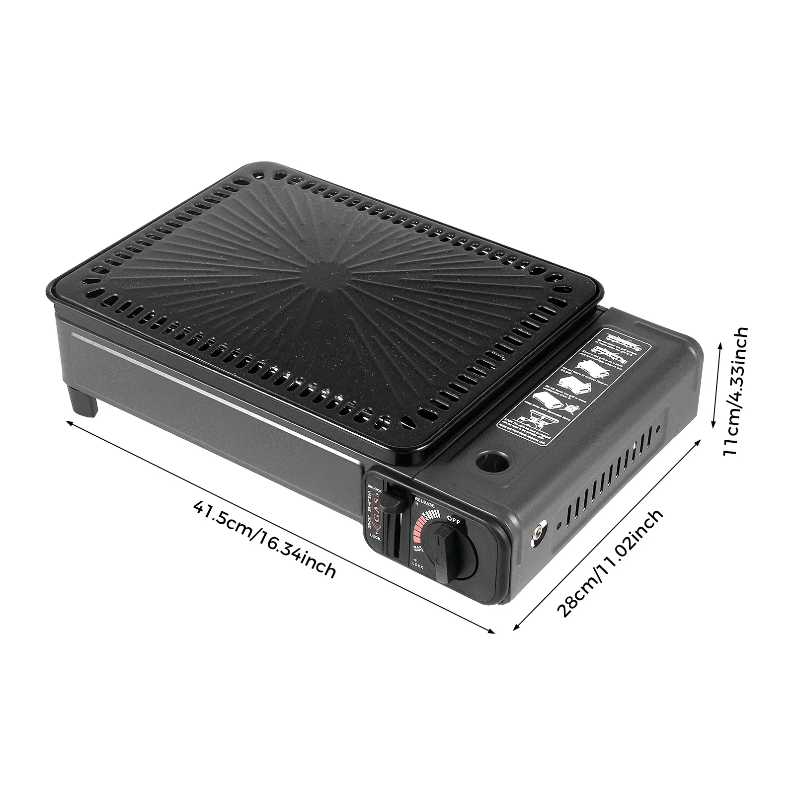 Portable Camping Grill Gas Stove Butane Gas Stove For Camping, Traveling, Trekking 0.25-0.3mpa 41.5*28*11cm