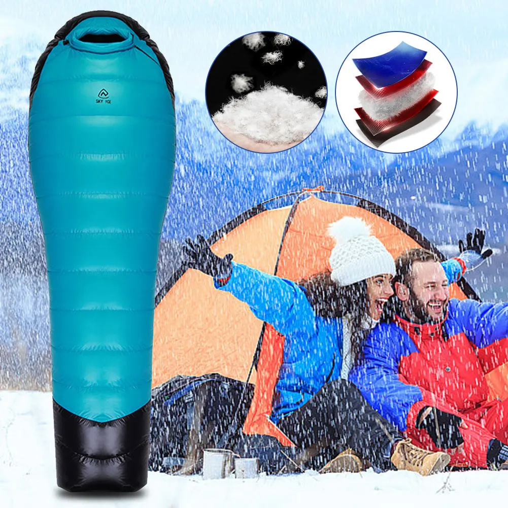 Goose Down Winter Sleeping Bag Ultralight Thermal Sleeping Bag Waterproof for Backpacking Camping Hiking - Image 3