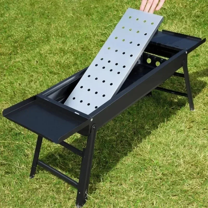 Household Barbecue Grill Stove Stainless Steel Outdoor Camping Folding Charcoal Stove Park Picnic Camp Cooking Supplies - Image 4