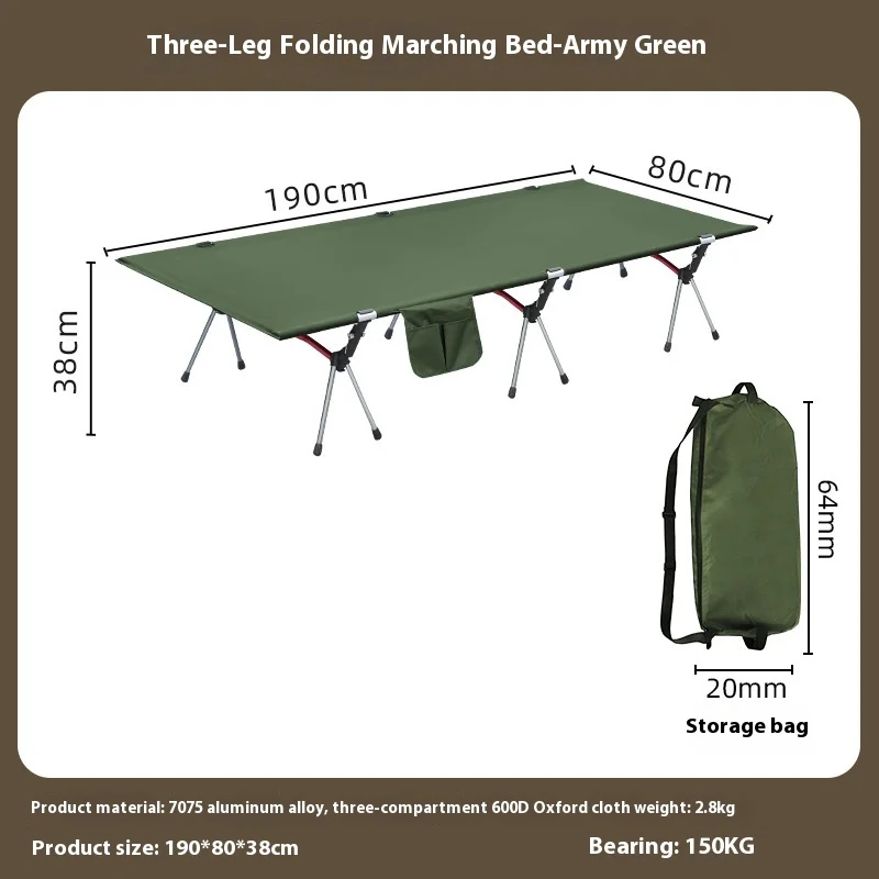 Lohascamping 90cm widen Camping cot Ultralight Portable High-low dual-purpose folding Bed Backpacking Travel hiking Sleeping Cot - Image 9