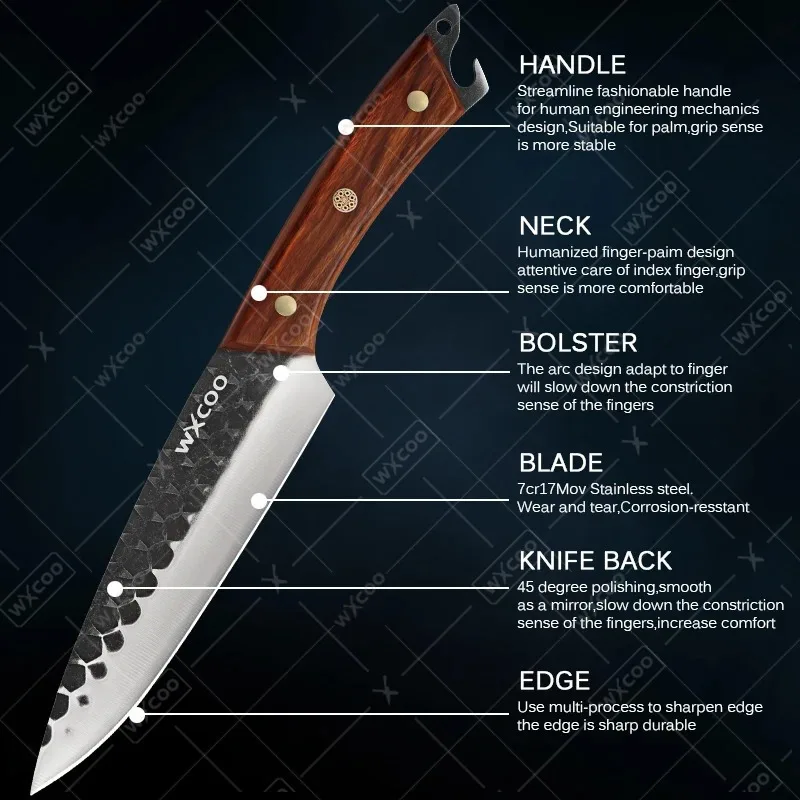 1PC 2PCS 3PCS 4PCS 5PCS Kitchen Chef Knife Set Professional Multipurpose Utility Knife Stainless Steel Vegetable Chopper Boning - Image 3