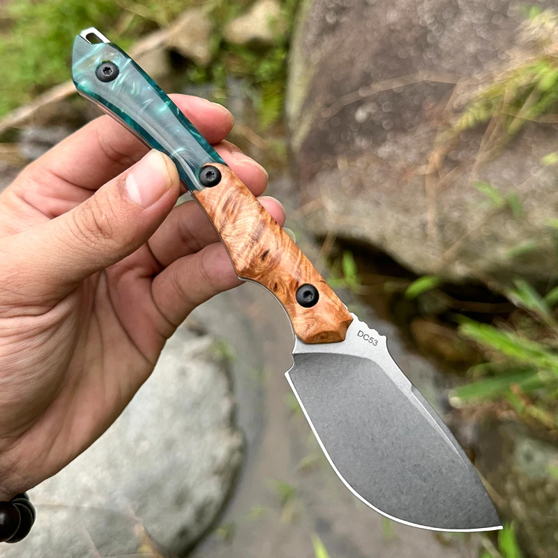 DC53 Steel Fixed Blade Knife, Outdoor Hunting Fixed Blade Knife, Suitable for Mountaineering, Camping Survival, and Hiking - Image 2