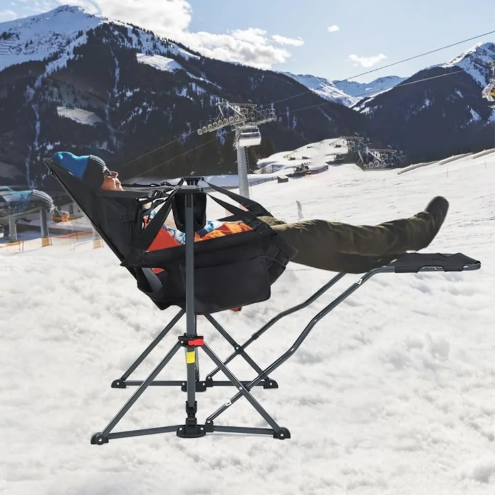 Cozy Electric Warming Hammock Camping Chair with Footrest, Portable Heated Seat with Power Supply, Relaxing Rocking Swing Seats, - Image 2