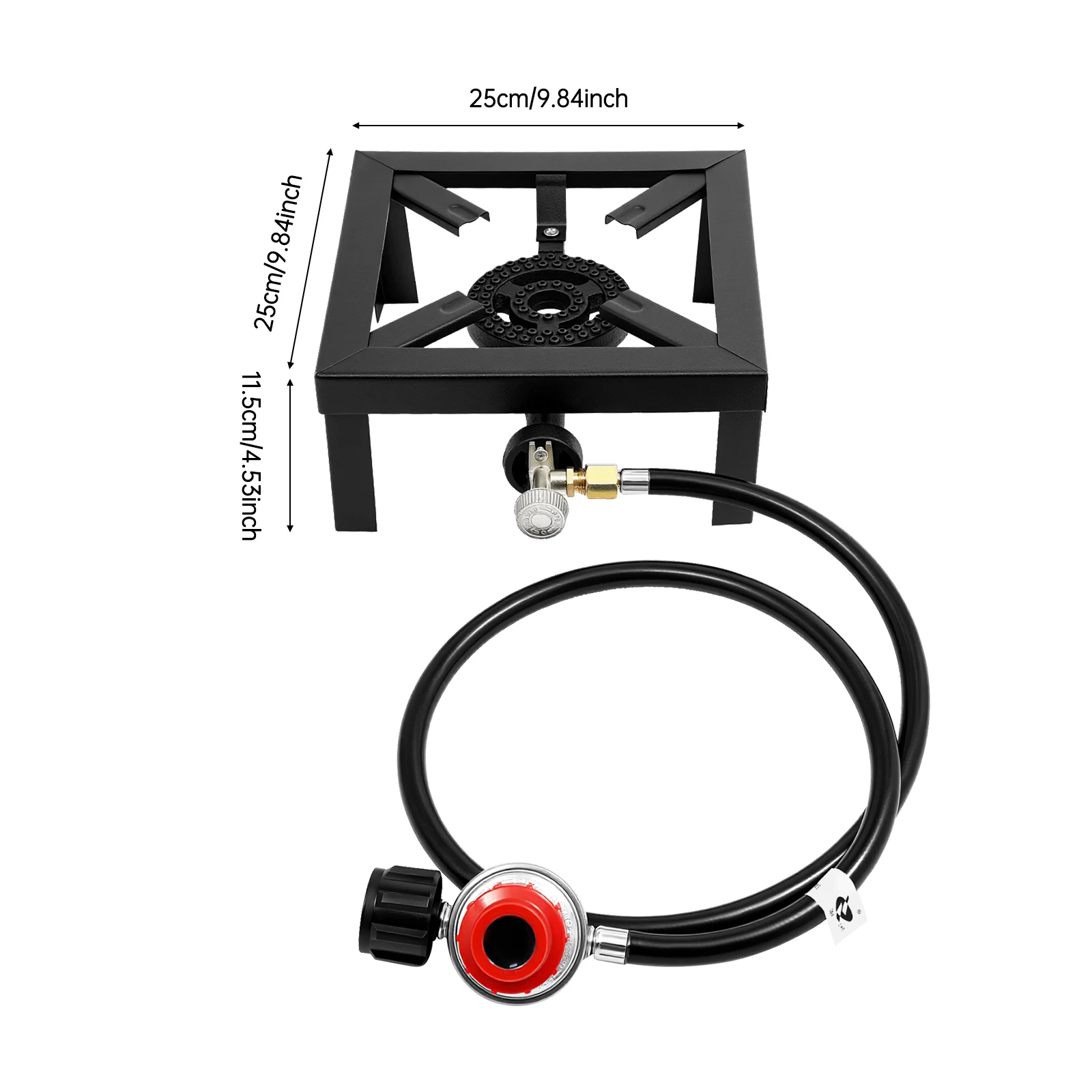 8000W Portable Double Burner Outdoor Gas Stove Propane Cooker with Adjustable 0-10Psi Regulator Hose for Patio Camping, BBQ - Image 7