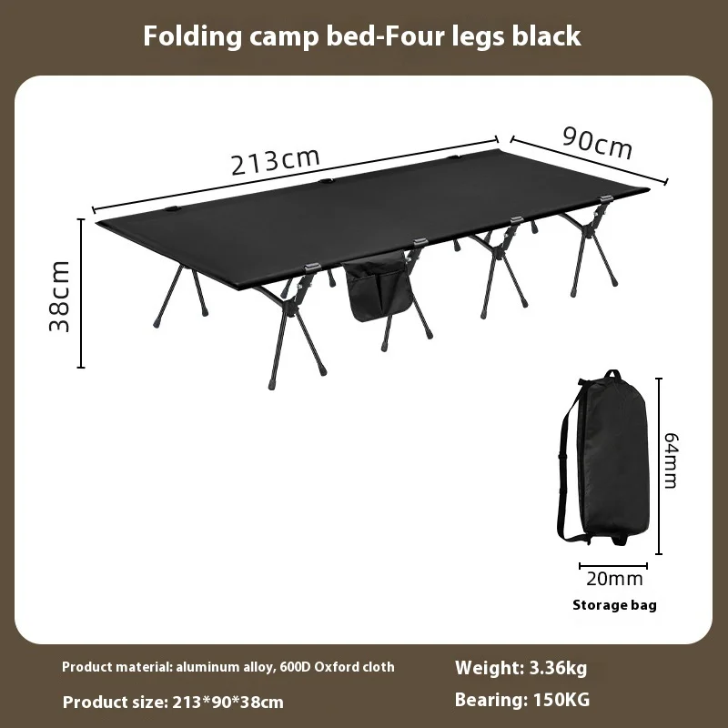 Lohascamping 90cm widen Camping cot Ultralight Portable High-low dual-purpose folding Bed Backpacking Travel hiking Sleeping Cot - Image 11
