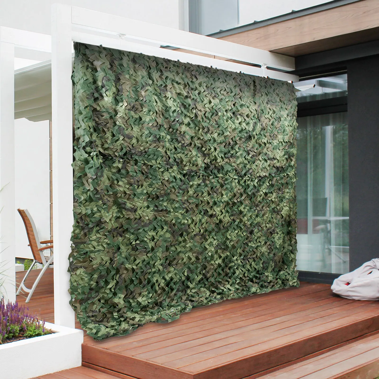 Camouflage Net 8x8m 210D Oxford Polyester Woodland Waterproof Foldable Hunting Camping Military Camo Outdoor Net - Image 6