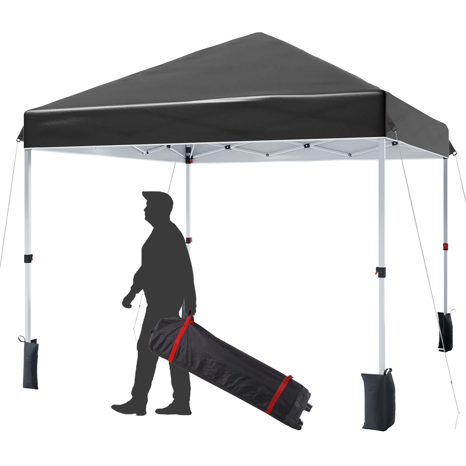 10x10ft Center Locking Canopy Tent, Portable Outdoor Canopy Tent, Height Adjustable Straight Legs, Waterproof and UV Protection - Image 9