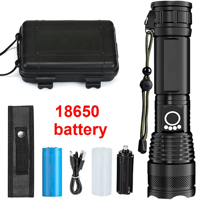 High Power Rechargeable LED Tactical Flashlight Aluminum Alloy Telescopic Zoom Torch Lamp for Outdoor Camping Fishing - Image 10