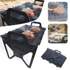 Collapsible BBQ Grills Lightweight Compact Tool-Free Setup Thickened Metal Small Travel Grills for Outdoor Camping Picnics