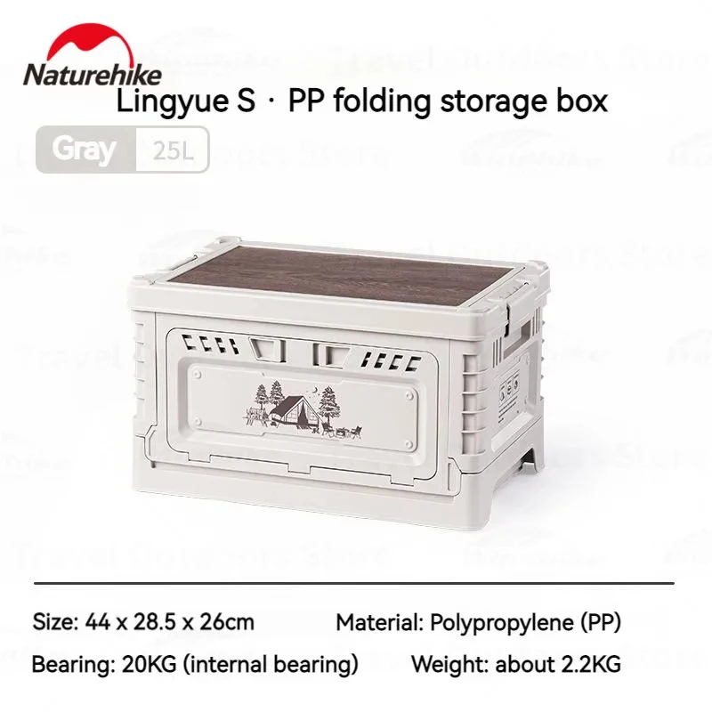 Naturehike Folding Camping Table Box 25L/50L Waterproof Storage Organizer Basket With Desktop Board Outdoor Indoor Portable - Image 9
