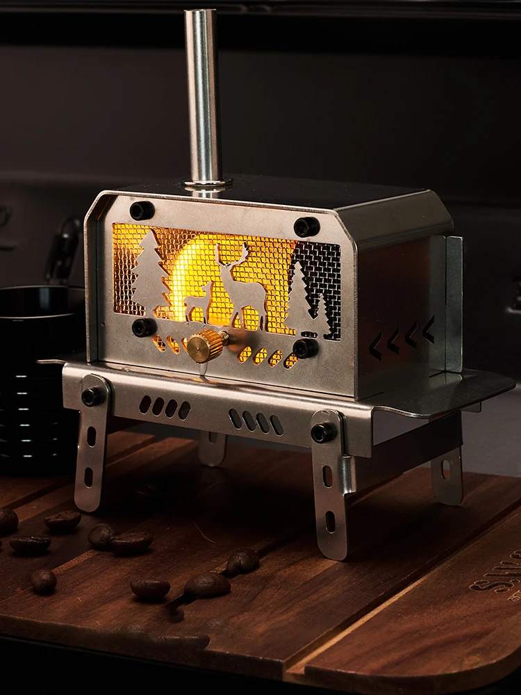 Outdoor Firewood Stove with Chimney Wood Burning Stove Stainless Steel Camping Wood Stove for Backpacking Fishing - Image 6