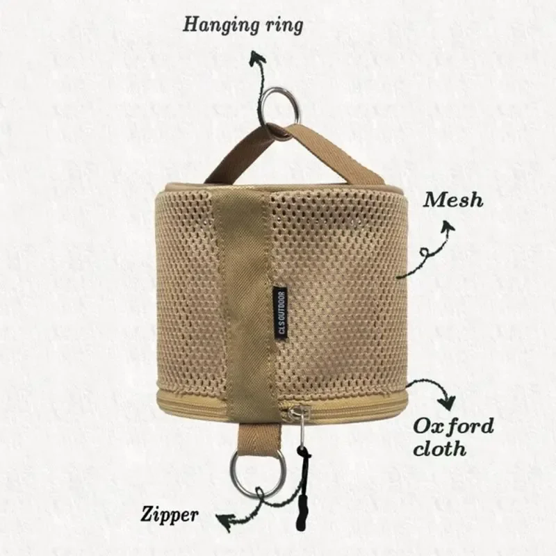 Outdoor camping tissue case roll paper storage bag with hook portable tissue holder tent hanging napkin holder camping supplies - Image 5