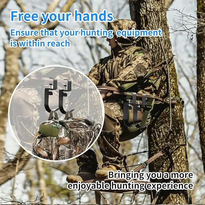Metal Hunting Tree Stand Seat Hangers Adjustable Treestand Gear Hanger for Easy Hook on Treestand Accessories for Hunting - Image 3