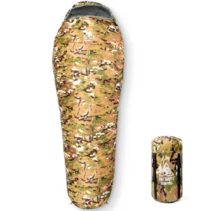 OneTigris Military Camo Mummy Sleeping Bag 0~15C Portable Ultralight Single Sleep Bag For Adult Jungle Survival Camping Hiking