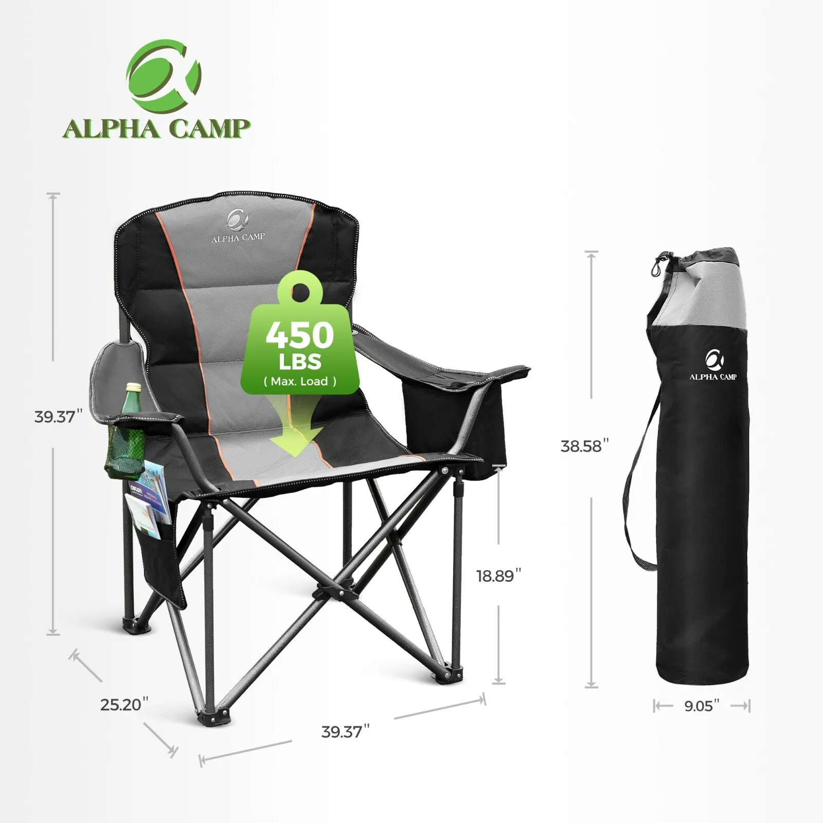 camping chair2 Pack Portable Camping Chairs Heavy Duty Foldable Outdoor Chair with Cup Holder Extra Large Seating for Hiking - Image 5
