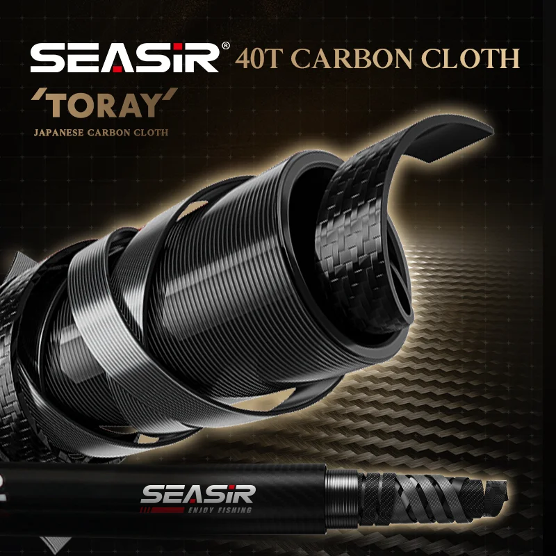Seasir Stream Spining Baitcasting Fihsing Rods Ultralight Carbon Solid Wood Handle Fuji A+O 40T Carbon Cloth Lure Weight 1-10g - Image 4