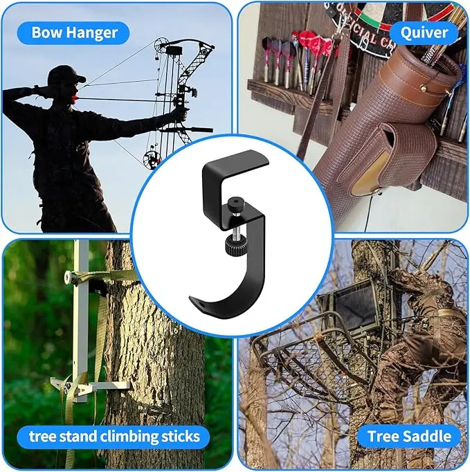 Metal Hunting Tree Stand Seat Hangers Adjustable Treestand Gear Hanger for Easy Hook on Treestand Accessories for Hunting - Image 6