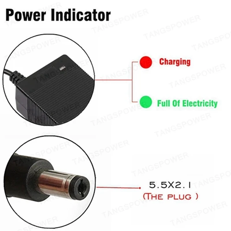 42V 5A Lithium Battery Charger DC5.5*2.1MM For 36V 5A Bicycle Scooter Hoverboard Balance Wheel Skateboard Bicycle Li-ion Charger - Image 5